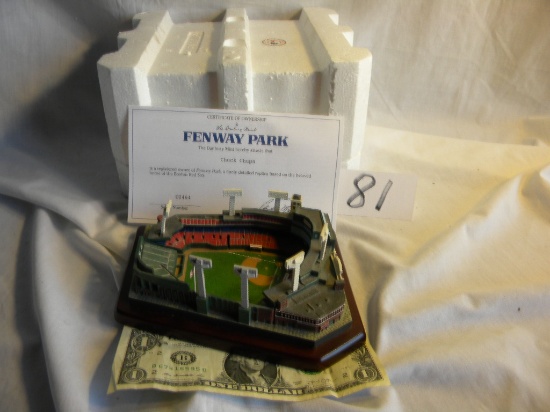 Replica Of "Fenway Park" Home Of The Red Sox, By Danbury Mint. 2 1/2 X 7" X