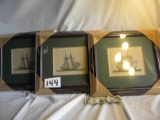 Frammed Prints=Three New Litho Ships, Framed, 10