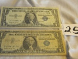 Pair Dollars=71452692a, 1957b; Q52681415a, 1957b. Both Washington, Dc. Blue