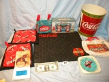 Coca Cola= Thermometer; Pot Holders; 1900 Scratch Pad; Trash Can; Car Mat.
