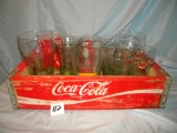 Coca Cola= (7) Water Glasses W/crate
