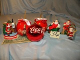 Coca Cola= Christmas Decorations; (3) Santa Balls;