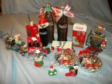 Coca Cola= 3 Bottles; Skaters; Christmas tree coke decorations; And More.