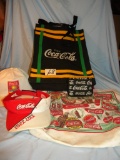 Coca Cola= Coin Purse; 2 Caps; Pair Shopping Bags.