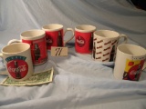 Coca Cola= (6)ceramic Coffee Cups.