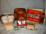 Coca Cola= Ceramic Juke Box W/o Lid; Napkin Holder, Serving Tray, 10 X 13