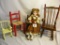 Pair Of Rockers W/unmarked Dolls, 8