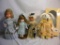 Three Micellaneous Fixed Eyes Dolls And A Stuffed Rabbit, 10-12