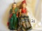Story Book Like Dolls,unmarked, Cowboy And Lady Brunettes With Mechanical Eyes, 7
