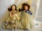 Dolls, Pair, Unmarked, Mechanical Eyes, Red Hair (has Damage), 7