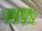 Depression Green= (9) Stem Pattern Water Glasses; (6) Stem Ice Cream Bowls.