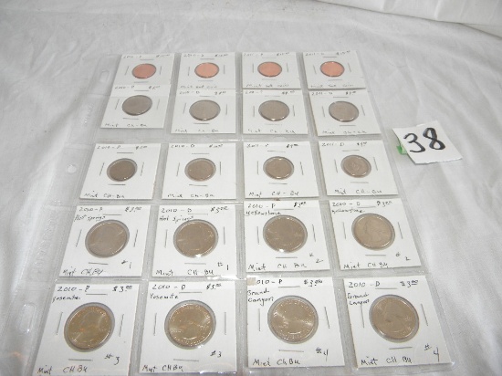 Mint Pairs, 2010 P&d=pennies, Nickels, Dimes,; 2011 Msc Pairs P&d=pennies,