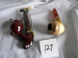 Pair= Pipe W/brass Insert Bowl 5