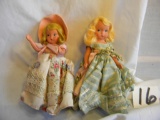 Pair Of Story Book Dolls With Painted Eyes, Both 5'h.