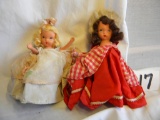 Pair Of Story Book Dolls With Painted Eyes, One With #11, W/stand. 5