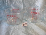 Pair Of Pyrex Measuring Cups, Pint & 4 Cups.