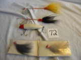 Pair Buck Tail Spinner; Dare Devil Plug; Pair Of Single Hook Ducktail Fly's