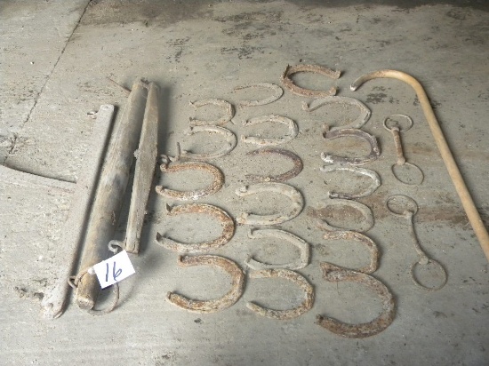 Variety Of Horseshoes; Show Cane; Single Trees; Neck Yoke.