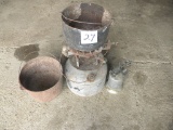 Pair Of Cast Iron Pots; White Gas Heater;