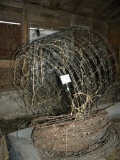 Two Rolls Of Used Barb Wire; Two Rolls Woven Wire.