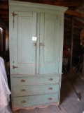 Old Kitchen Cupboard W/orig Hdw.; 2 Door, 3 Drawer, 81