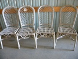 Four Wicker Dining Chairs.