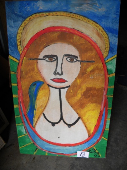 "virgin", 19 3/4 X 31 3/4. 2003. Acrylic on canvas