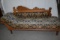 Fainting Couch, Oak Trim, Fabric Cover. 30