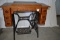Singer Sewinging Machine, Oak Cabinet, W/accessories. Nice
