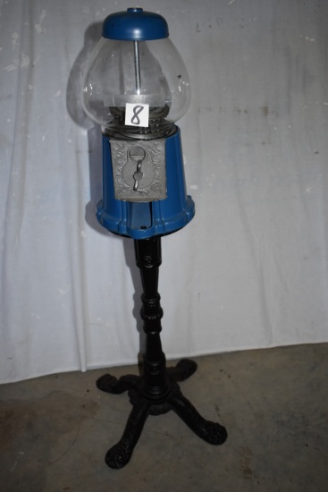 Coin Operated Bubble Gum Machine W/stand, 38"h.