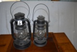 Pair Of Dietz Kerosene Barn Lanterns, 18 & 16