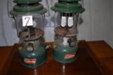 Pair Of Coleman Gas Camping Lanterns; 19