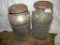 Pair Of 100# Milk Cans W/umberella Lids.