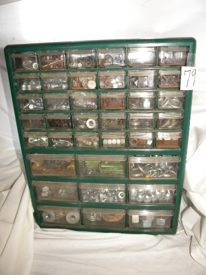 Metal Cabinet, 30 Dwrs W/contents, 9 Large Dwrs With Contents