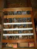 3o Sec. Wood Cabinet W/variety Of Bolts, Washers, Nuts (many New)