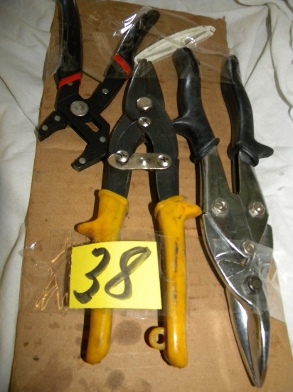 Left And Right Tin Snips; Adjustable Pliers.