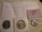 Coins=Susan B. Anthony Silver Dollars= Pair 1979 D; One 1979 S.