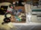 4 Boxes= Adding Machine; Panasonic Fax Machine, Boat Propellor; Rope; Small