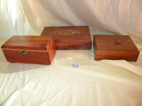 Jewelry Boxes= Jewelry Box Carved. 2 1/2x11 X 7" ; Cedar 2 1/2 X 11 X7"; C
