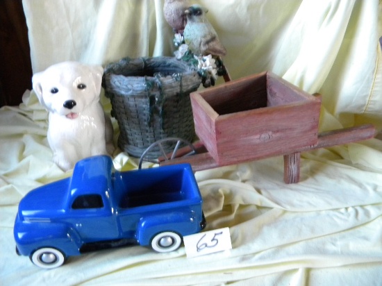 Ford Pick-up Planter; 3 Flower Planters.