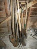 Tools=Pair Of Shovels; Pair Of Manure Forks; Metal Scoop Shovel; 5 Ft. Pry Bar; H