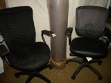 Pair Adjustable Office Chairs, Black; 4 X 8' Office Mat.