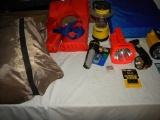 Camping=Insta Bed; Flask; Gas Light; Pair Of Life Jackets.