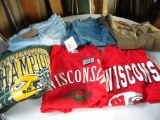 Pair Of Wisconsin T-shirts, Short Sleeve, Large & X Large; Green Bay Packer