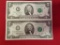 (2) $2 Green Seal Bills