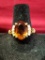 14k Gold Electroplate Citrine W/ Diamond Accent