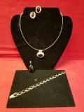 Sterling Silver & Black Onyx 4pc Set