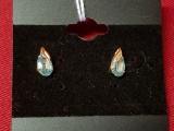 14k Blue Topaz Earrings
