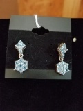 .925 Sterling Silver Blue Topaz Earrings