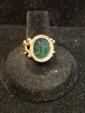 14k Gold Glass Cameo Ring